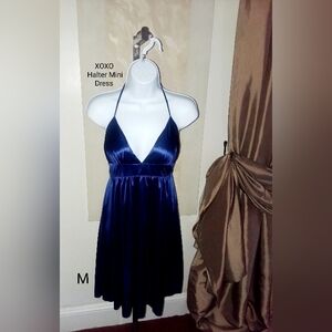 XOXO Blue Halter Mini Evening